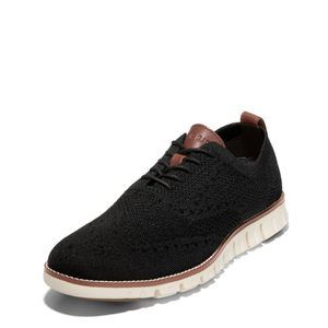 COLE HAAN MENS ZEROGRAND STITCHLITE WINGTIP OXFORD, BLACK/IVORY, 11 US